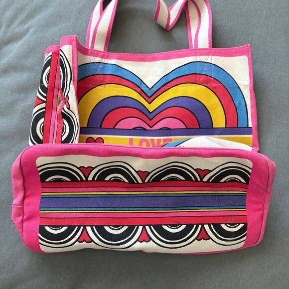 NWT Brighton Rainbow Bright Canvas Beach Tote Bag MSRP $125 - Picture 5 of 8
